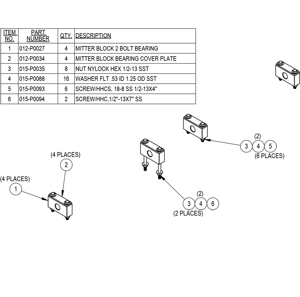 MITTER BLOCK BEARING KIT