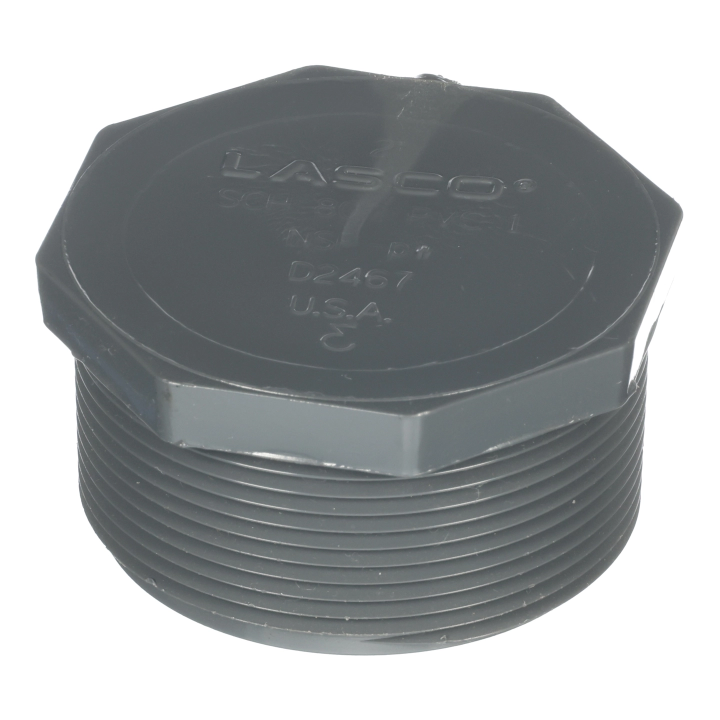 Plug/Pipe,Pvc80,2"Mpt,Hex Head