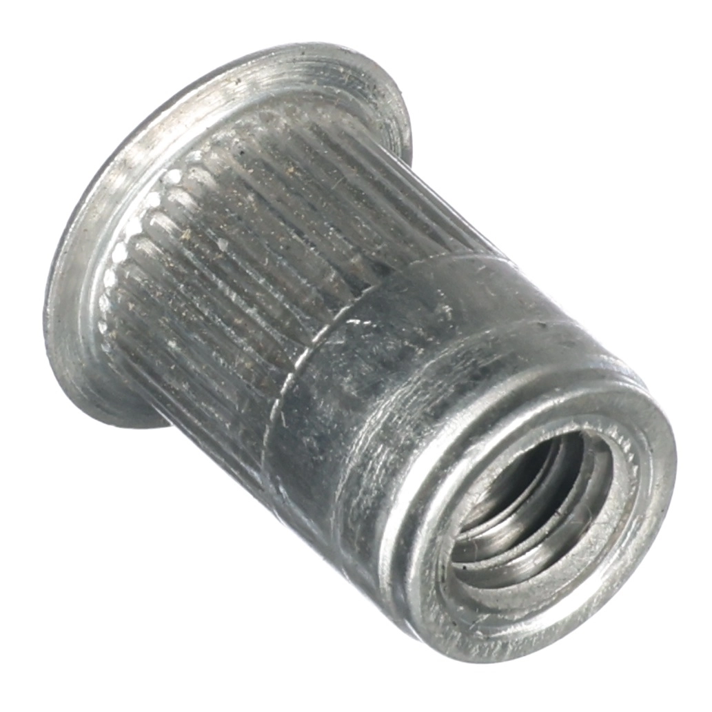 Nut/Rvt,Stl,Knrl,1/4-20,.165Gr