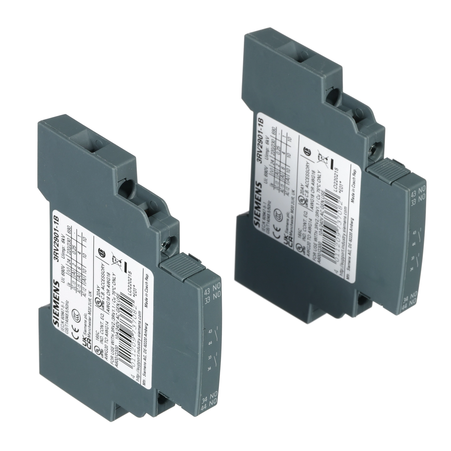 Lateral Aux Switch 2No,Screw,3 3RV2901-1B