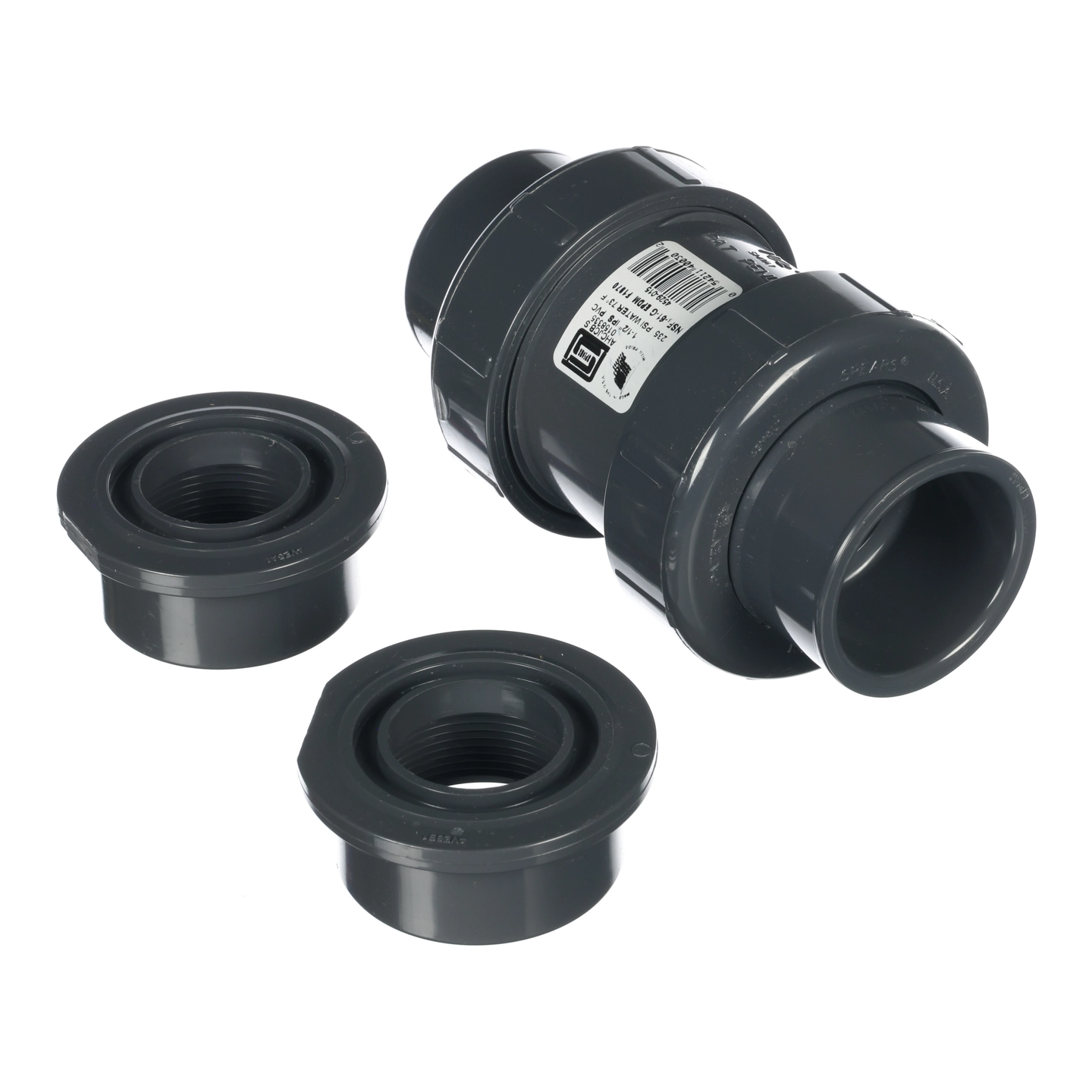 Valve/Check,1-1/2",Union,Pvc