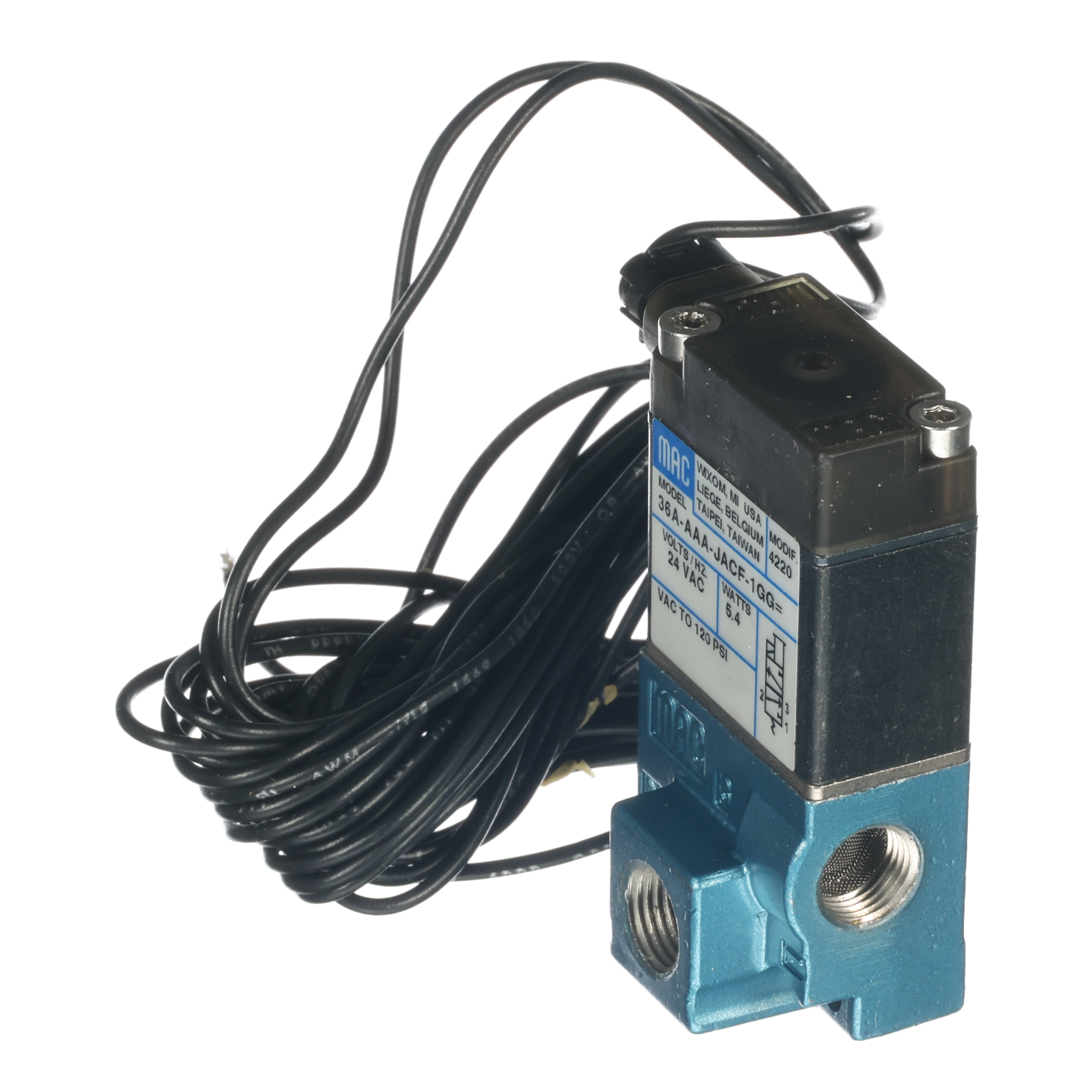 Solenoid Valve – 3 Way, 24V, 120 PSI, 96"