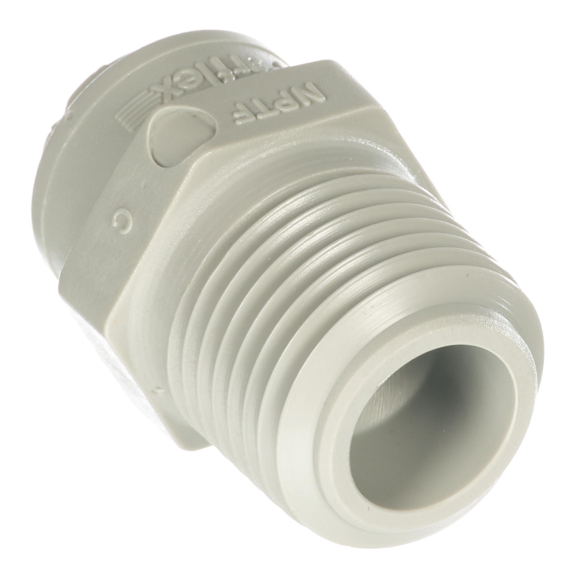 Connector/Pls,Push,3/8Tx1/2Mpt