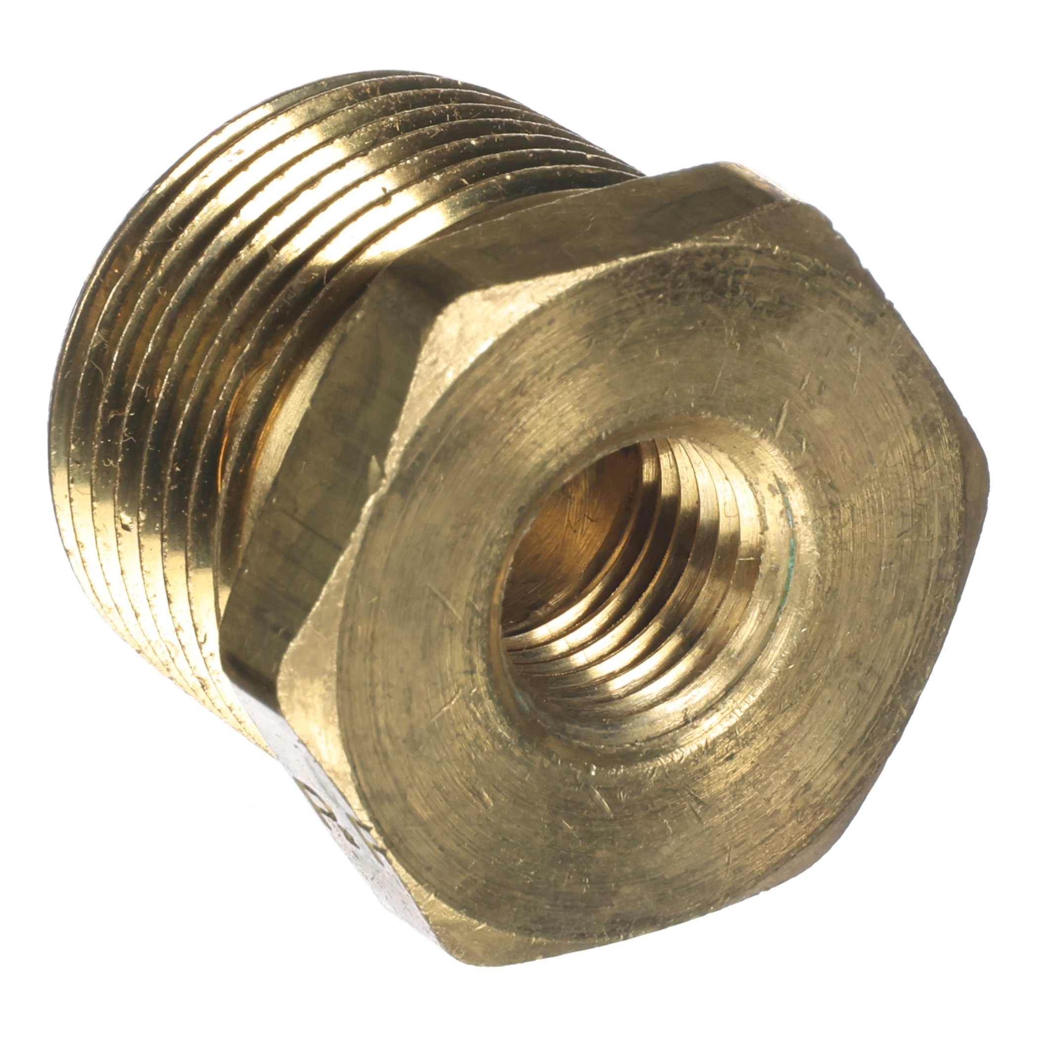 Brass Bushing Reducer – 3/4"x1/4", Hex