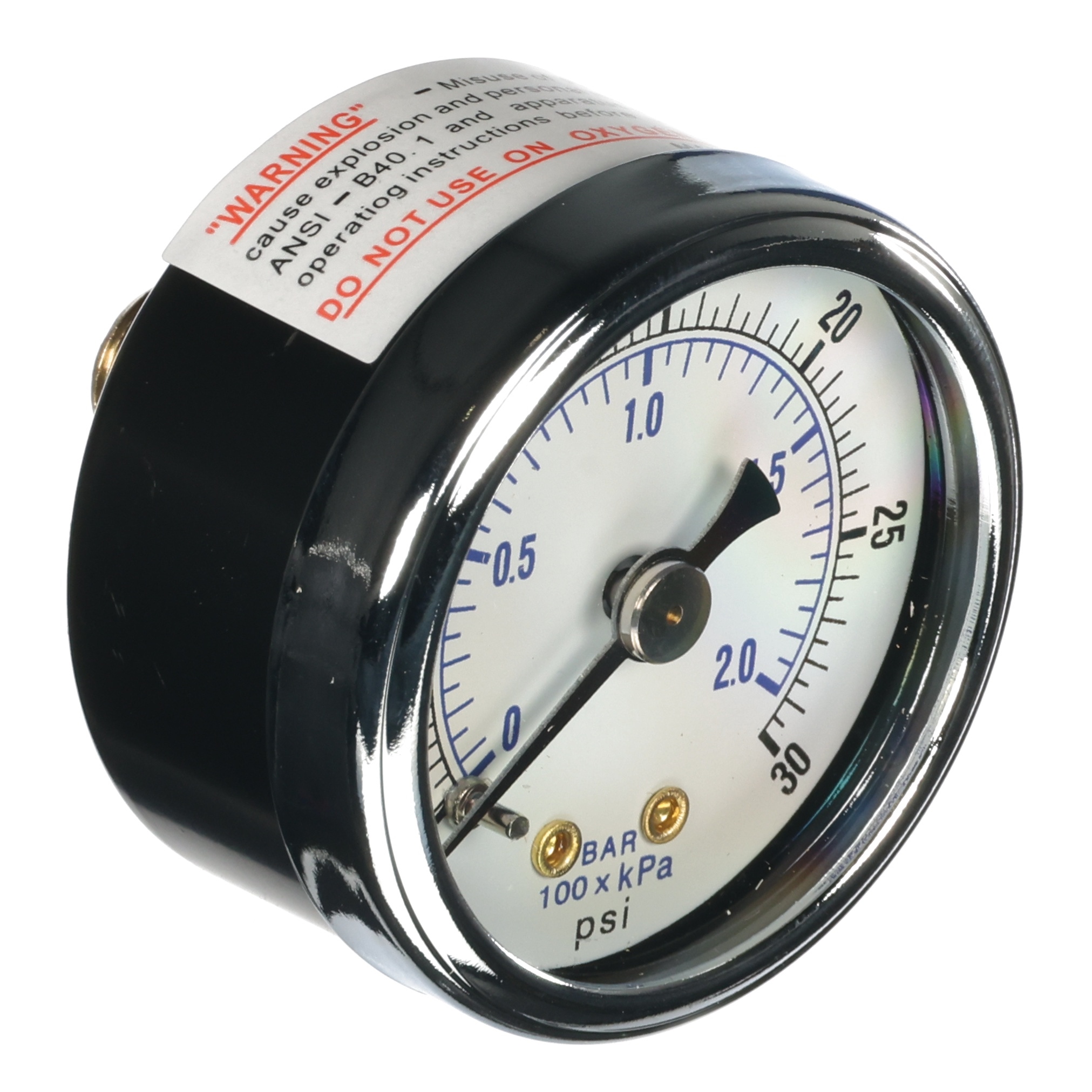 Air Gauge, Back Mount, 1/8 MPT (0-30 PSI)