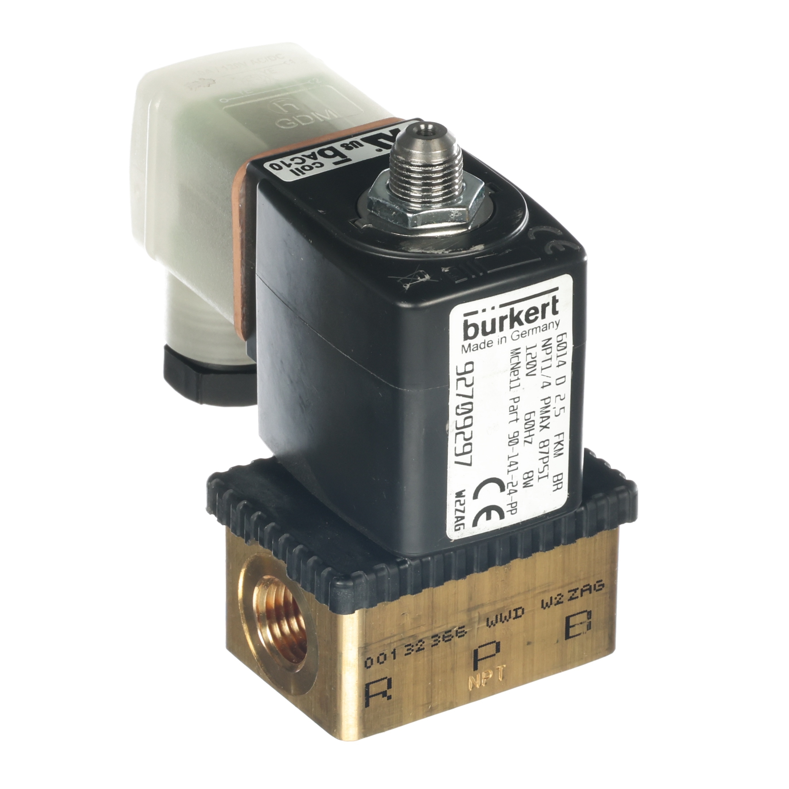 VALVE 3/2 NO C/W 110V DIN RECT