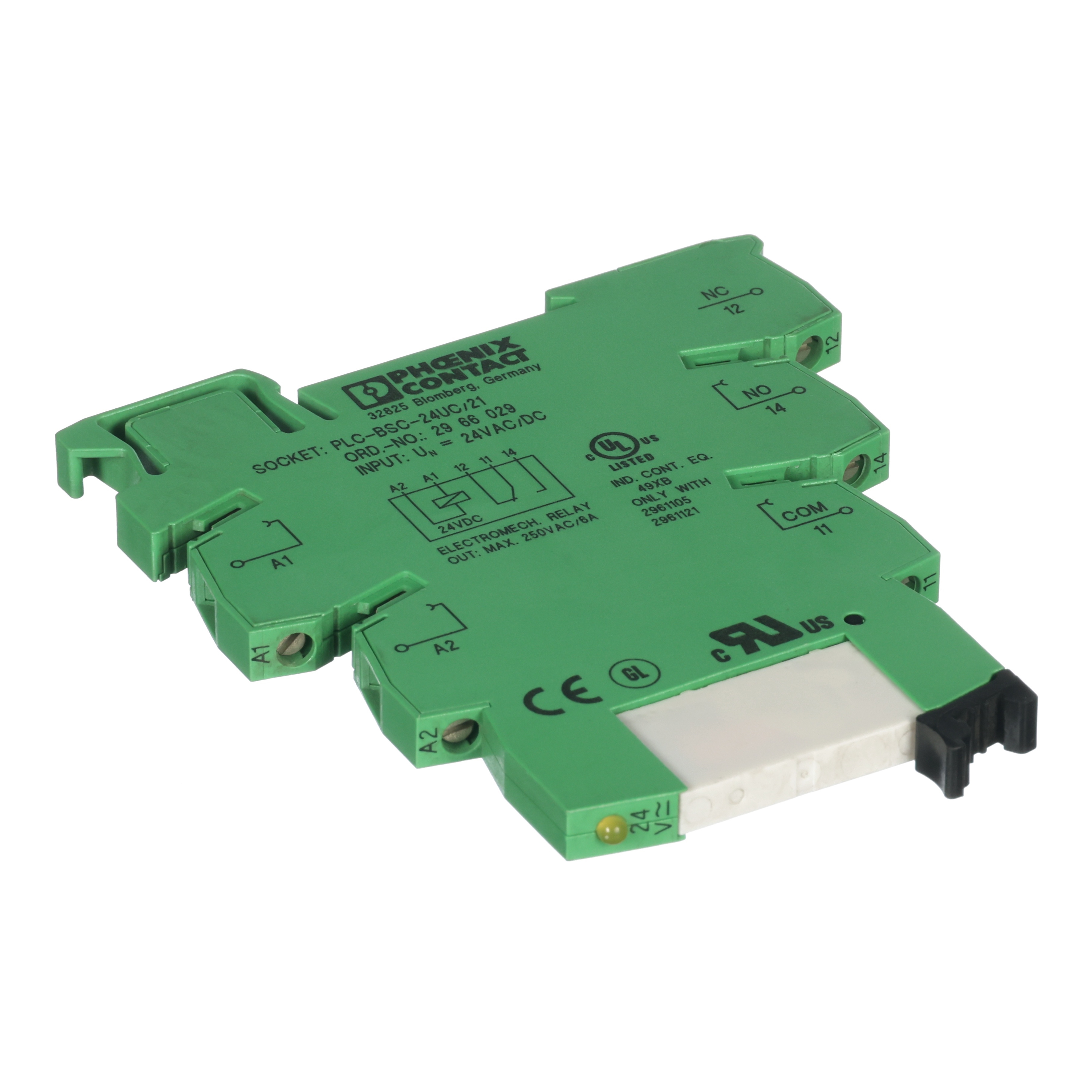 RELAY/W/BASE,6A,24VDC,PHOENIX