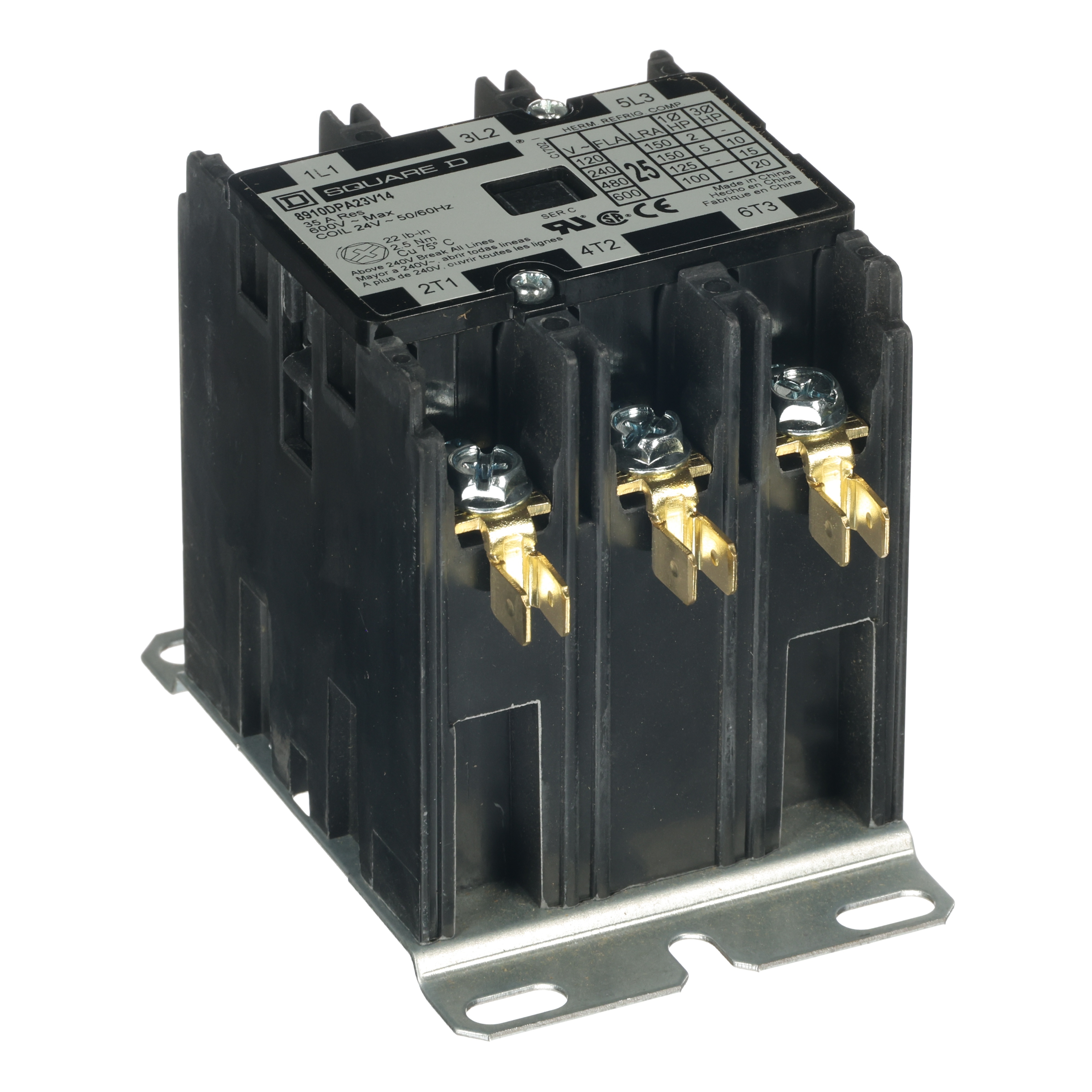 CONTACTOR/25AMP,600VAC