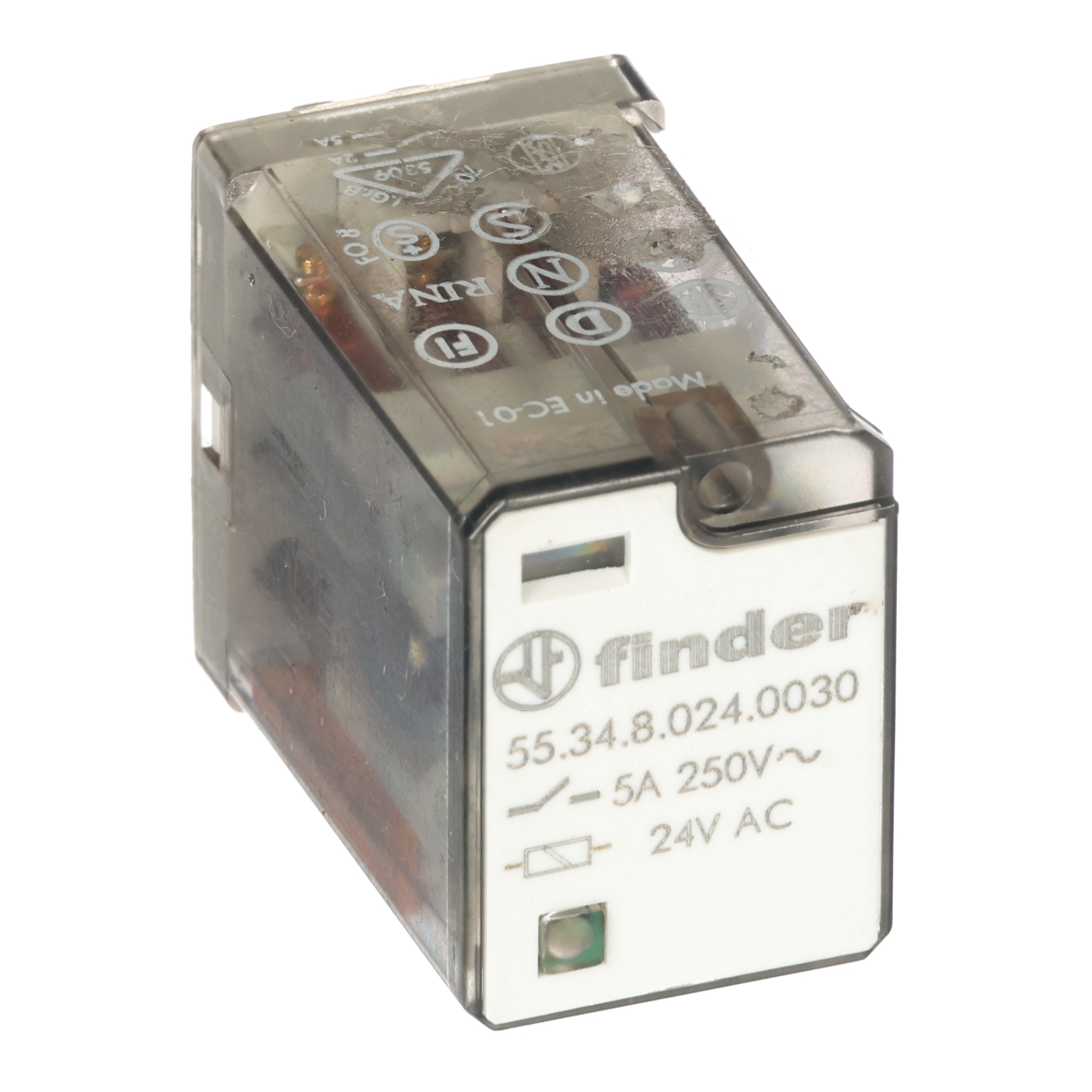 RELAY/10A DPDT,8BL,24VAC
