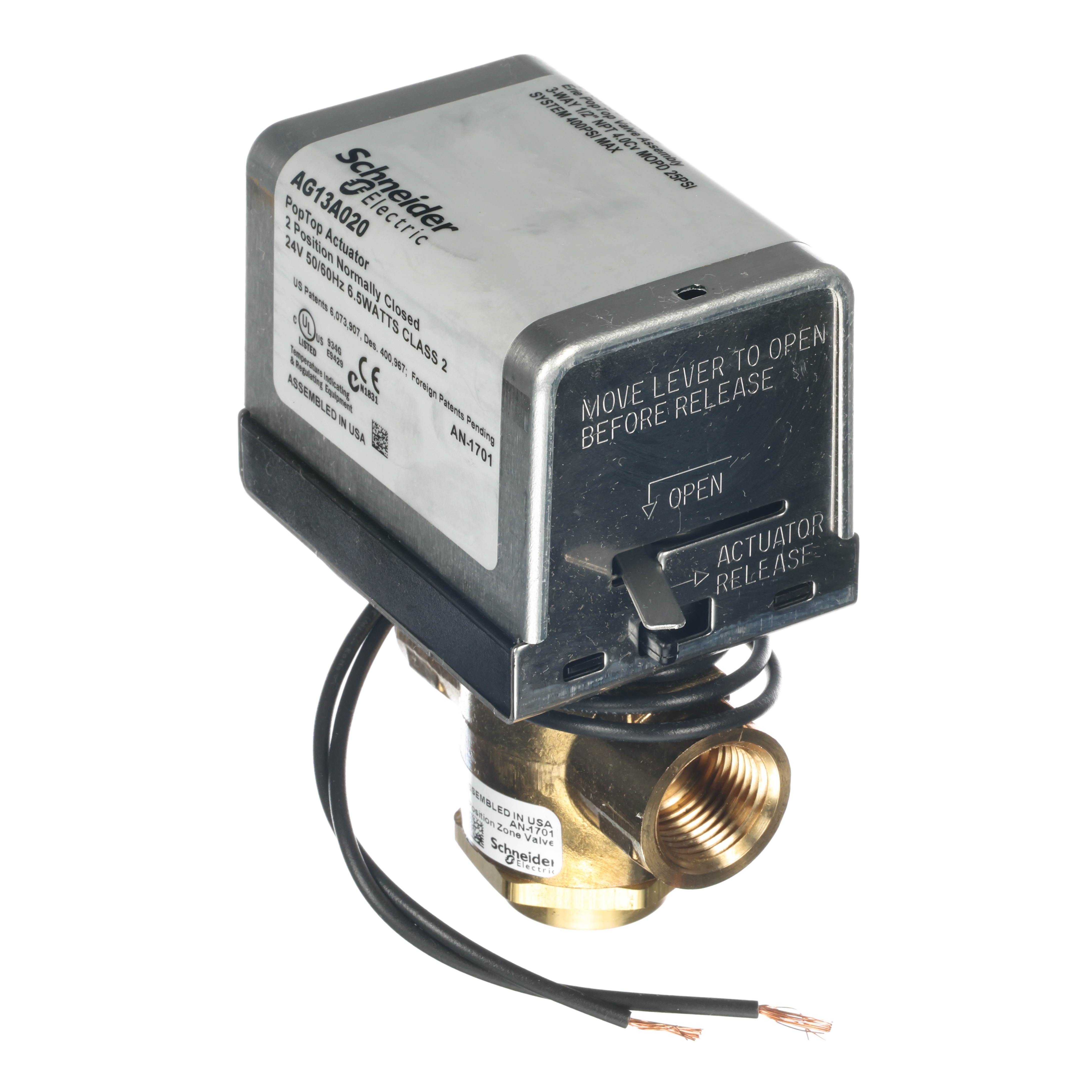 VALVE/3-WAY,1/2",24VAC,20PSI
